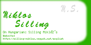 miklos silling business card